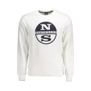 North Sails Vit Bomull Rund Hals Sweatshirt White, Herr