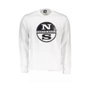 North Sails Vit Långärmad Sweatshirt med Ikoniskt Logotyp White, Herr