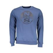 North Sails Blått Tryckt Logosweatshirt Blue, Herr