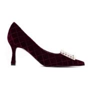 Roberto Festa Quiltad Velvet Lilly Pumps Bordeaux Red, Dam