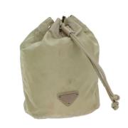 Prada Vintage Pre-owned Nylon necessrer Beige, Dam