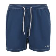 MC2 Saint Barth Blå Nylon Badshorts Elastisk Midja Blue, Herr