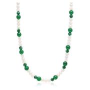 Nialaya Pearl Choker with Green Aventurine and Malachite Yellow, Herr