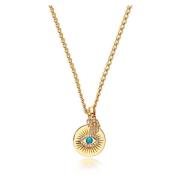 Nialaya Skyfall Evil Eye and Hamsa Hand Necklace Yellow, Dam