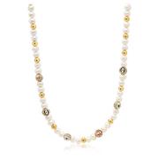 Nialaya Mens Evil Eye Pearl Choker Yellow, Herr