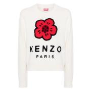 Kenzo Vit Tröja med Boke Flower Grafik White, Dam