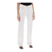 Palm Angels Jeans med Guldmetall Detaljer White, Dam