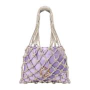 Hibourama Carrie Crystal Mesh Mini Väska Purple, Dam