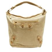 Balenciaga Vintage Pre-owned Laeder handvskor Beige, Dam