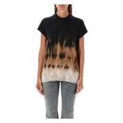 Rick Owens Svart Tie-Dye T-shirt Terra Aw24 Black, Dam