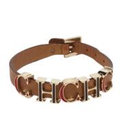 Carolina Herrera Pre-owned Pre-owned Laeder armband Brown, Dam