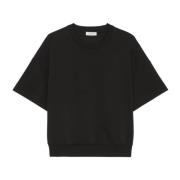 Marc O'Polo Vanlig kortärmad sweatshirt Black, Dam