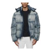 Purple Brand Denim Puffer Jacka Blue, Herr