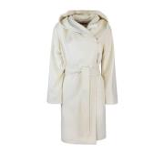 Max Mara Studio Vit Yllekappa White, Dam