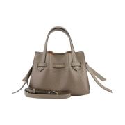 Pourchet Paris Taupe Crossbody Väska med Tre Fack Beige, Dam