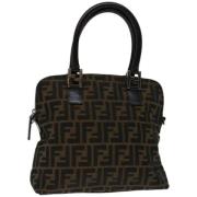 Fendi Vintage Pre-owned Canvas handvskor Black, Dam