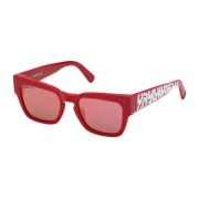 Dsquared2 Röda Acetat Solglasögon med Spegelguld Linser Red, Unisex