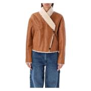 Isabel Marant Shearling Cropped Jacket Cinnamon Aw24 Brown, Dam