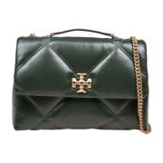 Tory Burch Grön Läder Quiltad Axelväska Green, Dam