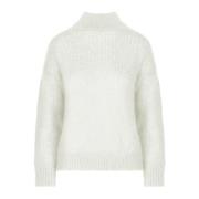 BomBoogie Mohair Blandad Stickad Tröja White, Dam