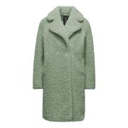 BomBoogie Lockig Sherpa Fleece Kappa med Revers Green, Dam