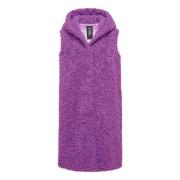 BomBoogie Sherpa Fleece Huva Väst Purple, Dam