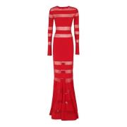 Norma Kamali Elegant Fishtail Gown Dress Red, Dam