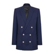 Balmain Dubbelknäppt knappad blazer Blue, Herr