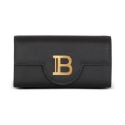 Balmain B-Buzz Wallet On Chain i kornläder Black, Dam