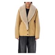 Golden Goose Shearlingjacka Beige Aw24 Beige, Dam