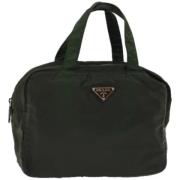 Prada Vintage Pre-owned Nylon handvskor Green, Dam