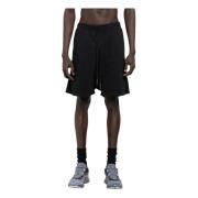 Boris Bidjan Saberi Svarta Drop Crotch Shorts med Spetsdetalj Black, H...