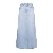 Agolde Hilla Denim Kjol Blue, Dam