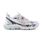 Off White Mesh Läder Sneakers Snörning Gummi Sula Multicolor, Herr