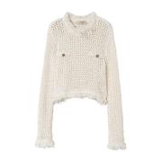 Twinset Vit Sweatshirt Aw24 Dammode White, Dam