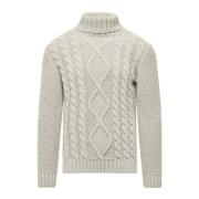 BomBoogie Mysig Cable-Knit Turtleneck Sweater Yellow, Herr