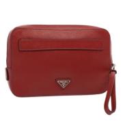 Prada Vintage Pre-owned Laeder kuvertvskor Red, Dam