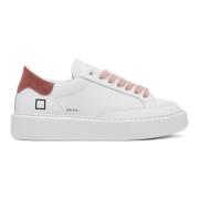 D.a.t.e. Vita Låga Sneakers med Rosa Detaljer White, Dam