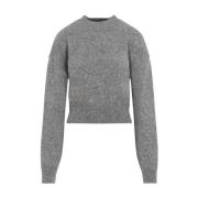 Jacquemus Grå Alpackaull Pullover Tröja Gray, Dam