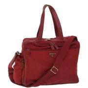 Prada Vintage Pre-owned Nylon resvskor Red, Dam