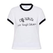 Off White T-shirt med logotyp White, Dam