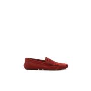 Bally Stilfullt Läder Loafer i Bordeaux Red, Herr