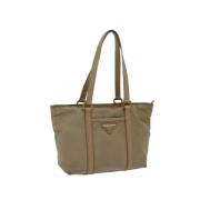 Prada Vintage Pre-owned Nylon prada-vskor Beige, Dam