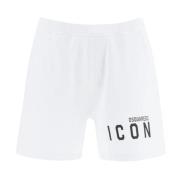 Dsquared2 Vita Bomullsshorts med Logodetalj White, Herr