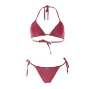 Emporio Armani Glittrig 2-Delad Bikini Baddräkt Red, Dam