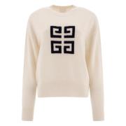 Givenchy Vit Tröja med 4G Emblem White, Dam