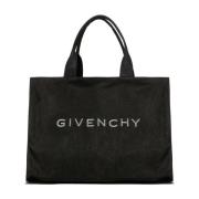 Givenchy Svart Logotyp Broderad Toteväska Black, Herr