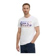 Guess T-shirt med broderad logotyp - Vit, slim fit White, Herr