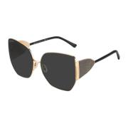 Jimmy Choo Guld Cat Eye Solglasögon med Svarta Linser Multicolor, Dam