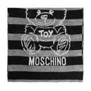 Moschino Halsduk med randigt mönster Black, Unisex